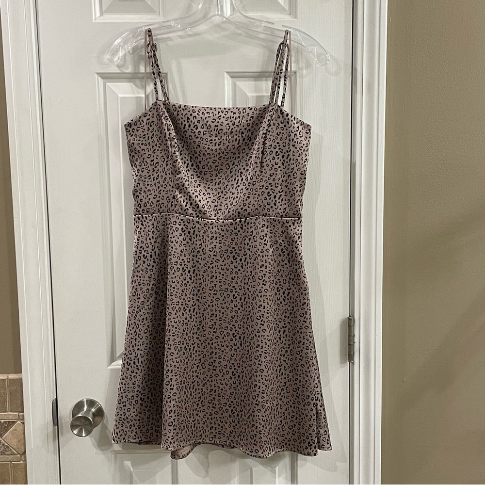Socialite Animal Print Sateen Fit and Flare Dress - S